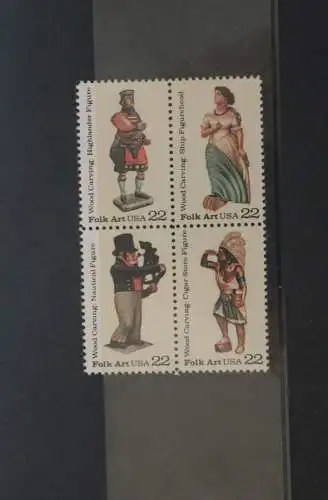 U.S.A. 1986, Amerikanische Volkskunst, MiNr 1852-55, ZD, MNH