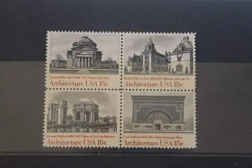 U.S.A. 1981; Amerikanische Architektur (III), MiNr 1500-03, ZD, MNH