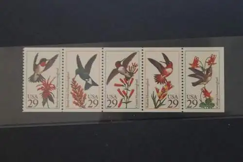 U.S.A. 1992; Kolibris; MiNr 2246-50; ZD, Streifen, MNH