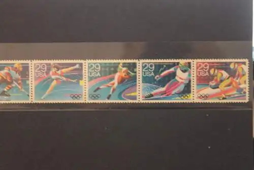 U.S.A. 1992; Olympische Winterspiele 1992 Albertville; MiNr 2202-06; Streifen, MNH