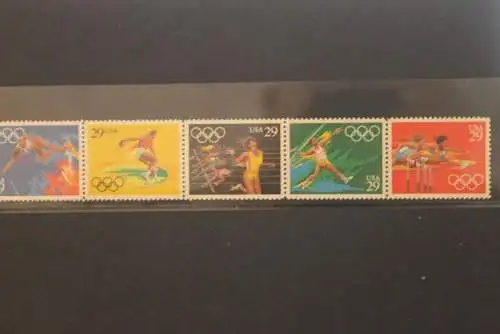 U.S.A. 1991; Olympische Sommerspiele 1992 Barcalona; MiNr 2155-59; Streifen; MNH