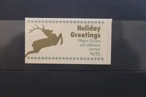 Markenheft Holiday Greetings, Springender Hirsch, 1999, 33 C; MiNr 239; MNH