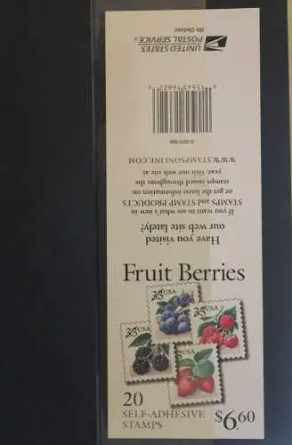 Folienblatt Fruit Berries, Früchte, 2000, 33 C; MiNr FB 62; MNH