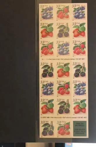 Folienblatt Fruit Berries, Früchte, 2000, 33 C; MiNr FB 62; MNH