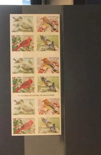 Folienblatt Songbirds in Snow, Singvögel im Winter, 2016, (47 C); MiNr FB 205; MNH