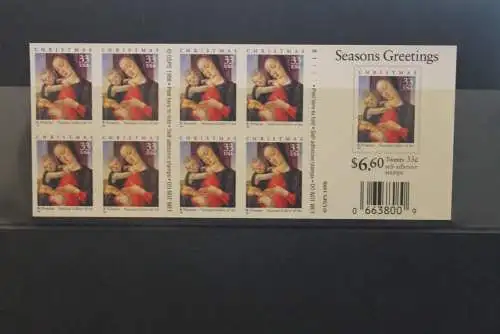 Folienblatt Seasons Greetings; Madonna mit Kind, 1999, 33 C); MiNr FB 60; MNH