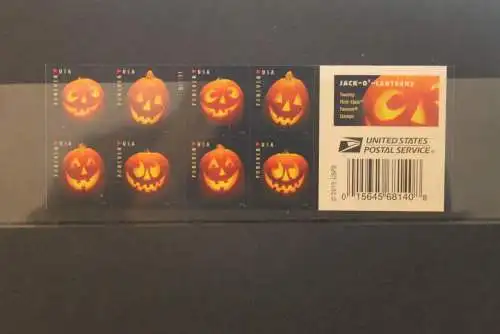 Folienblatt Jack-O'-Lanterns; Kürbislaternen, 2016, (47 C); MiNr FB 207; MNH