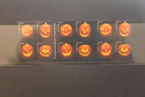 Folienblatt Jack-O'-Lanterns; Kürbislaternen, 2016, (47 C); MiNr FB 207; MNH