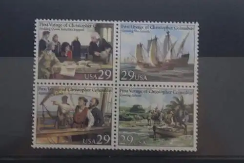 U.S.A. 1992; 500 Jahre  Entdeckung Amerikas, ZD, MiNr 2214-17, MNH