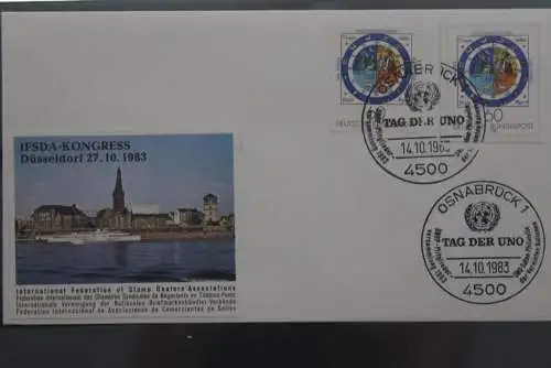 Osnabrück Tag der UNO 1983; mit Marke und Ganzsachenausschnitt; Wertstempel