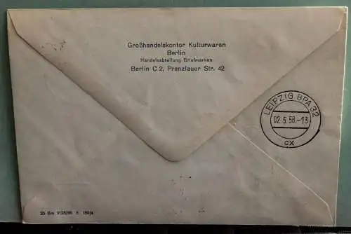 DDR, Deutsche Lufthansa Erstflugbrief Karl-Marx-Stadt - Leipzig 1958