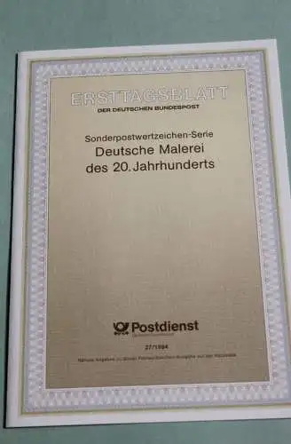 Deutschland; Deutsche Malerei, Ersttagsblatt, ETB 27/1994; MiNr 1748-50
