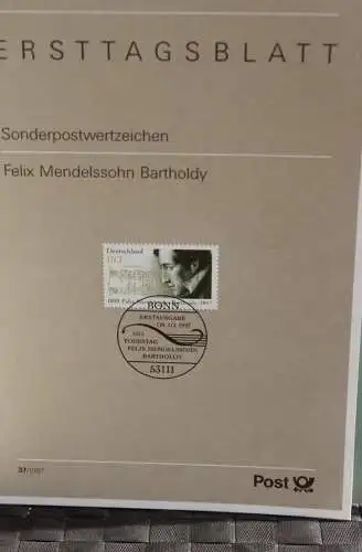 Deutschland; Felix Mendelssohn Bartholdy; Ersttagsblatt, ETB 37/1997; MiNr 1953