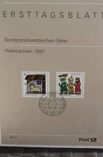 Deutschland; Weihnachten 1997; Ersttagsblatt, ETB 42/1997; MiNr 1959-60