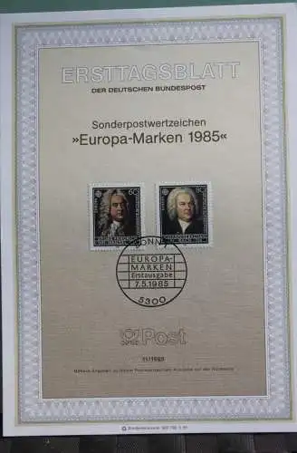 Deutschland; EUROPA-Marken - CEPT 1985, Komponisten, Ersttagsblatt ETB 11/1985, MiNr 1248-49