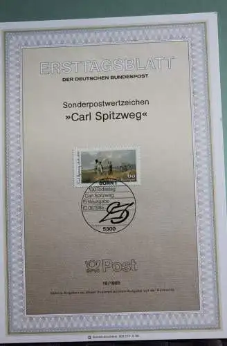 Deutschland; Carl Spitzweg, Ersttagsblatt ETB 19/1985, MiNr 1258