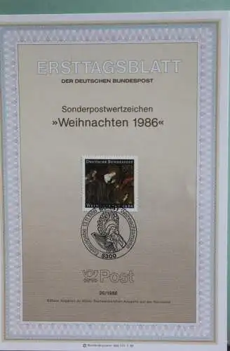 Deutschland; Weihnachten 1986, Ersttagsblatt ETB 26/1986, MiNr 1303