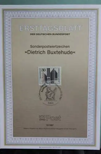 Deutschland; Dietrich Buxtehude;  Ersttagsblatt ETB 13/1987, MiNr 1323