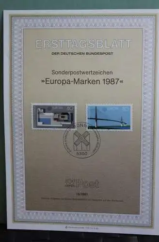 Deutschland; EUROPA-Marken - CEPT 1987;  Ersttagsblatt ETB 12/1987, MiNr 1321-22