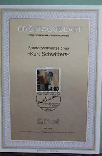 Deutschland; Kurt Schwitters;  Ersttagsblatt ETB 16/1987, MiNr 1326