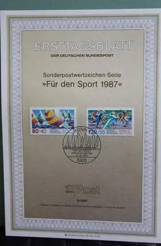 Deutschland; Für den Sport 1987;  Ersttagsblatt ETB 5/1987, MiNr 1310-11