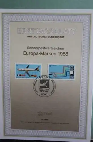 Deutschland; EUROPA-Marken - CEPT 1988, Ersttagsblatt ETB 14/1988, MiNr  1367-68