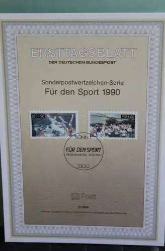 Deutschland; Für den Sport 1990, Ersttagsblatt ETB 6/1990, MiNr  1449-50