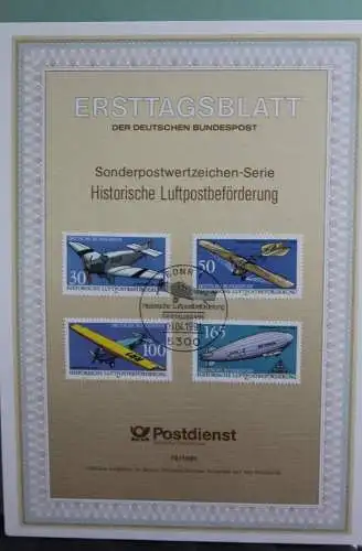 Deutschland; Historische Luftbeförderung, Flugzeuge, Zeppelin, Ersttagsblatt ETB 19/1991, MiNr 1522-25