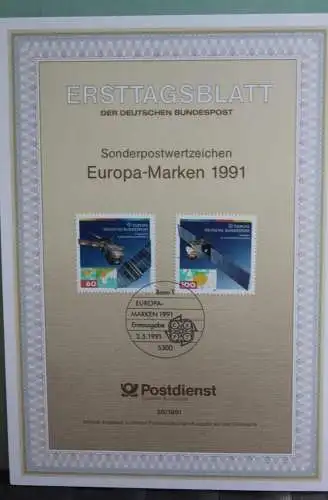 Deutschland; EUROPA-Marken, CEPT 1991, Ersttagsblatt ETB 20/1991, MiNr 1526-27