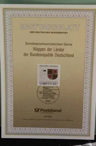 Deutschland; Wappen der Länder der BRD: Mecklenburg-Vorpommern, Ersttagsblatt ETB 25/1993, MiNr 1661