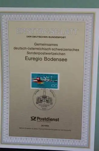 Deutschland; Gemeinschaftsausgabe Schweiz, Deutschland, Österreich Ersttagsblatt ETB 20/1993: EUREGIO