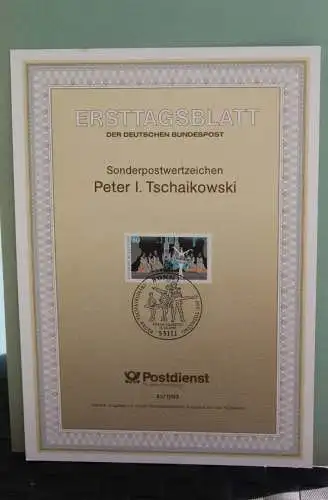 Deutschland; Peter I. Tschaikowski, Ersttagsblatt ETB 42/1993, MiNr 1702