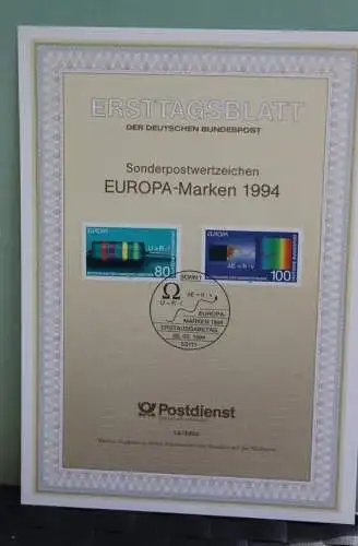 Deutschland; EUROPA-Marken - CEPT 1994, Ersttagsblatt ETB 14/1994, MiNr 1732-33
