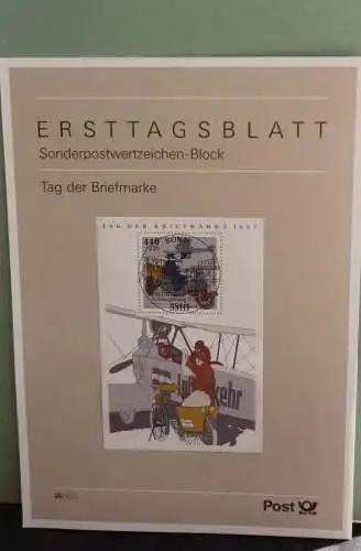Deutschland; Tag der Briefmarke 1997; Ersttagsblatt, ETB 35/1997, Block 41; Luftverkehr