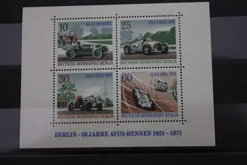 Berlin 1971, Block 3: 50 Jahre AVUS-Rennen, MNH