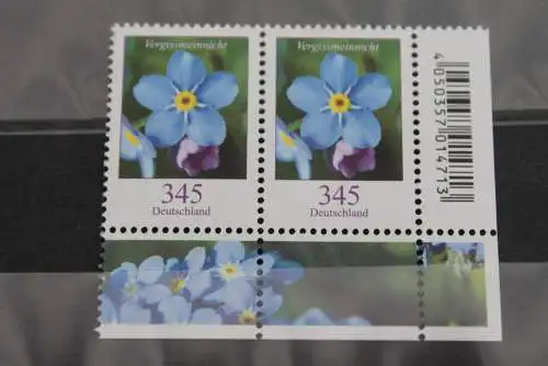 BRD; Freimarken: Blumen; 345 C; Vergissmeinnicht; Waagerechtes Paar; MNH; MiNr. 3324