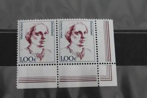 Deutschland 2003; 1,00 € Freimarke: Frauen der dt. Geschichte, waagerechtes Paar,  Eckrand, MiNr 2305, MNH