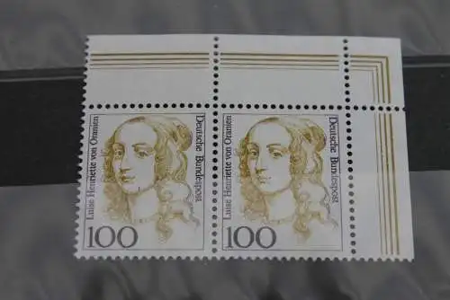 Deutschland 1994, Freimarke: Frauen der deutschen Geschichte 100 Pf., waagerechtes Paar,  Eckrand, MiNr 1756, MNH