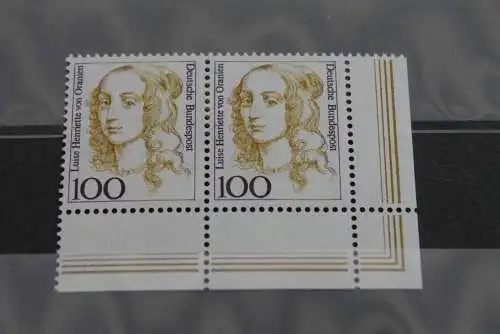 Deutschland 1994, Freimarke: Frauen der deutschen Geschichte 100 Pf., waagerechtes Paar,  Eckrand, MiNr 1756, MNH