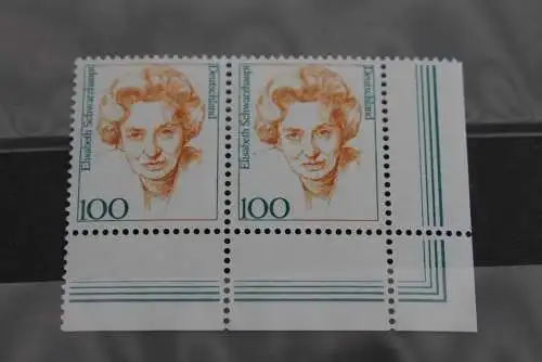 Deutschland 1997, Freimarke: Frauen der deutschen Geschichte 100 Pf., waagerechtes Paar,  Eckrand, MiNr 1955, MNH