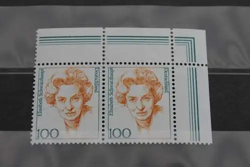 Deutschland 1997, Freimarke: Frauen der deutschen Geschichte 100 Pf., waagerechtes Paar,  Eckrand, MiNr 1955, MNH