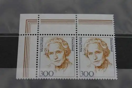 Deutschland 1997, Freimarke: Frauen der deutschen Geschichte 300 Pf., waagerechtes Paar,  Eckrand, MiNr 1956, MNH