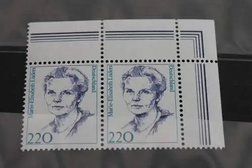 Deutschland 1997, Freimarke: Frauen der deutschen Geschichte 220 Pf., waagerechtes Paar,  Eckrand, MiNr 1940, MNH