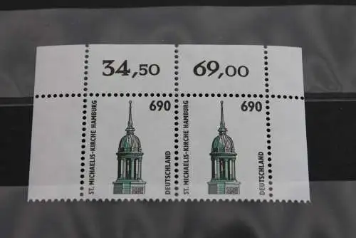 Deutschland 1996, Sehenswürdigkeiten 690 Pf., waagerechtes Paar, Oberrand/Eckrand, MiNr 1860, MNH