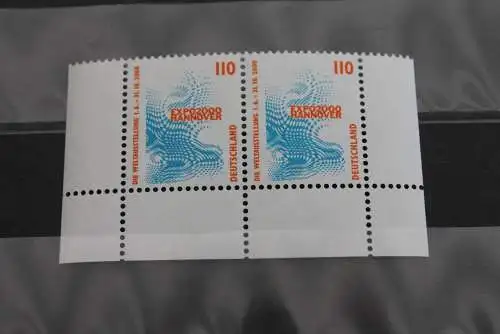 Deutschland 1998, Sehenswürdigkeiten 110 Pf., EXPO 2000, waagerechtes Paar, Unterrand/Eckrand, MiNr 2009, MNH