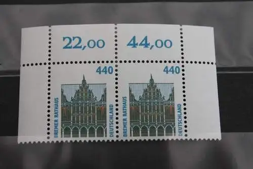 Deutschland 1997, Sehenswürdigkeiten 440 Pf., waagerechtes Paar,  Oberrand/Eckrand, MiNr 1937, MNH