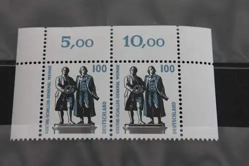 Deutschland 1997, Sehenswürdigkeiten 110 Pf., waagerechtes Paar, Oberrand/Eckrand, MiNr 1936, MNH