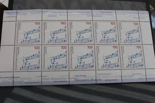 Deutschland 1996, Kleinbogen, Zehnerbogen Donaueschinger Musiktage, MiNr 1890, MNH