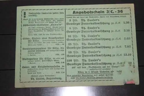 Osnabrück; Karte mit Bahnpoststempel Oldenburg-Osnabrück; Zug 1032, nach Regensburg