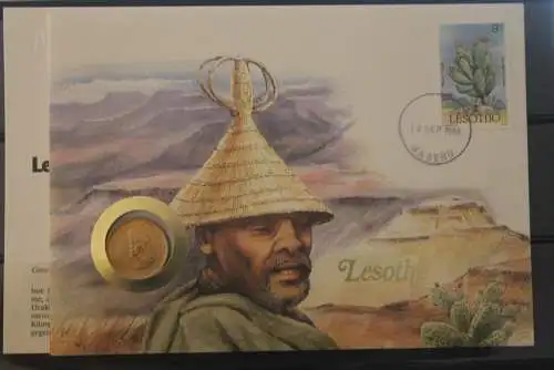 Numisbrief: Lesotho, mit Beiblatt - Legende